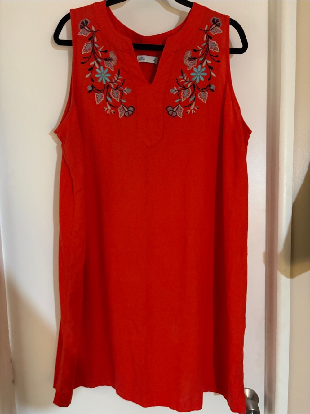 Sleeveless Embroidered Red Shift dress by Croft & Barrow- Khols purchas